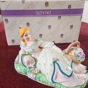 Yamada Limited Edition Porcelain Figurine with Basket - Multicolor